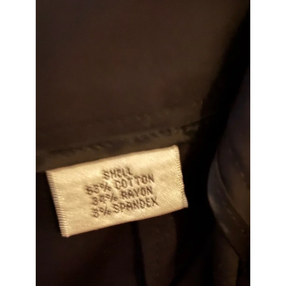 Talbots Petites Womens 10P Black Stretch Straight Leg Dress Pants Cotton Blend‎